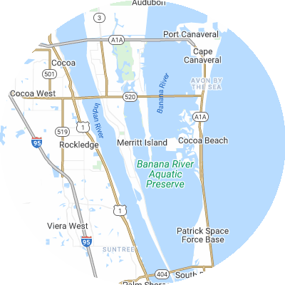 Best window replacement companies in Merritt Island, FL map