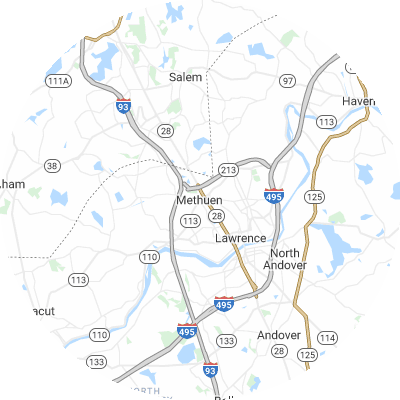 Best roofers in Methuen Town, MA map