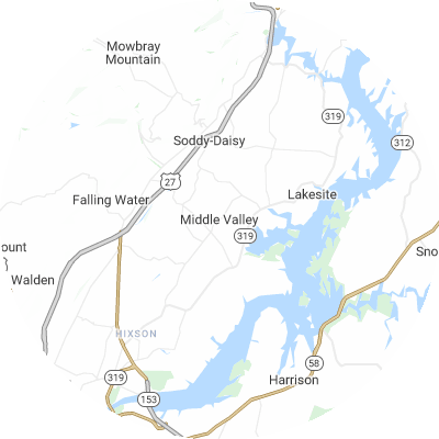 Best gutter cleaners in Middle Valley, TN map