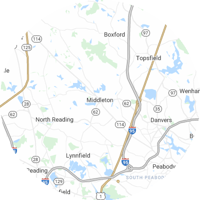 Best window replacement companies in Middleton, MA map