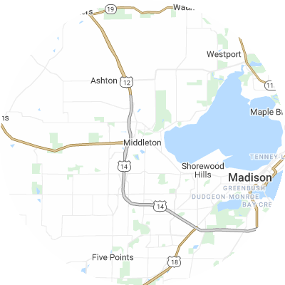 Best lawn care companies in Middleton, WI map