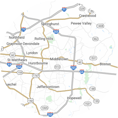 Best moving companies in Middletown, KY map