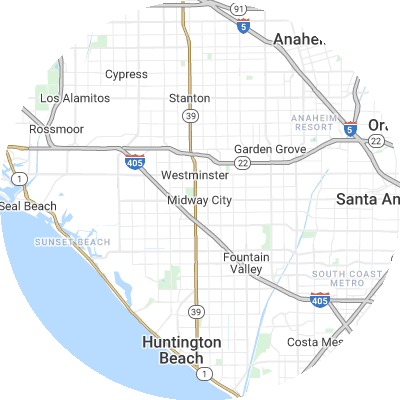Best plumbers in Midway City, CA map