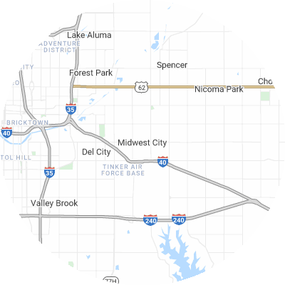 Best pest control companies in Midwest City, OK map