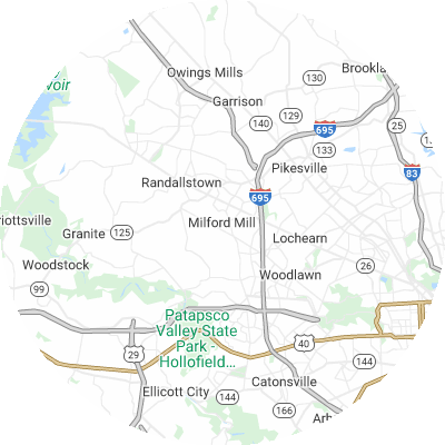 Best roofers in Milford Mill, MD map