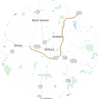 Best gutter cleaners in Milford, NH map