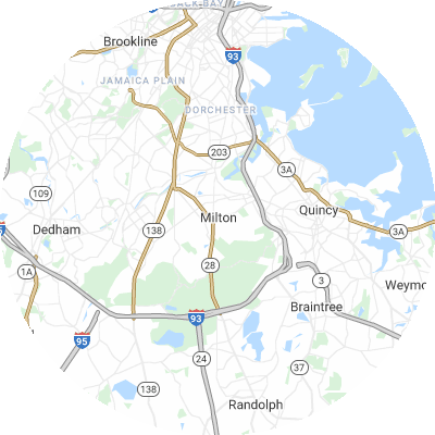 Best moving companies in Milton, MA map
