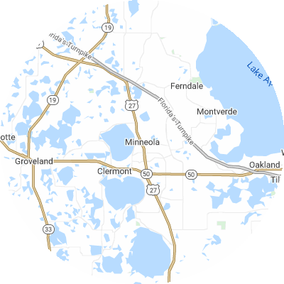 Best lawn care companies in Minneola, FL map