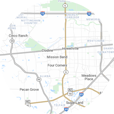Best lawn care companies in Mission Bend, TX map
