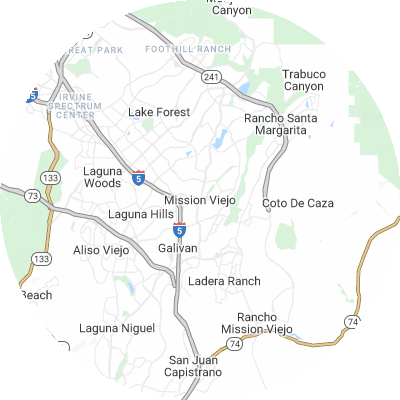 Best window companies in Mission Viejo, CA map