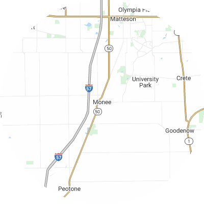 Best roofers in Monee, IL map