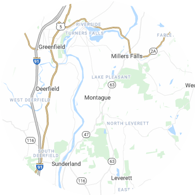 Best window replacement companies in Montague, MA map