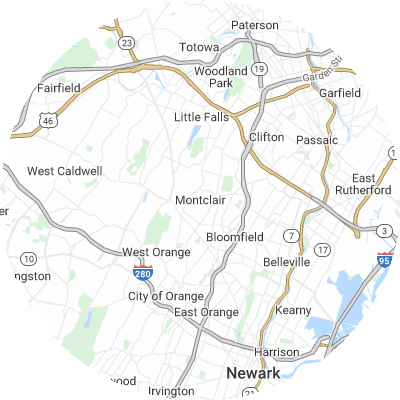 Best moving companies in Montclair, NJ map