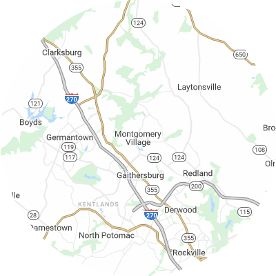 Best lawn care companies in Montgomery Village, MD map