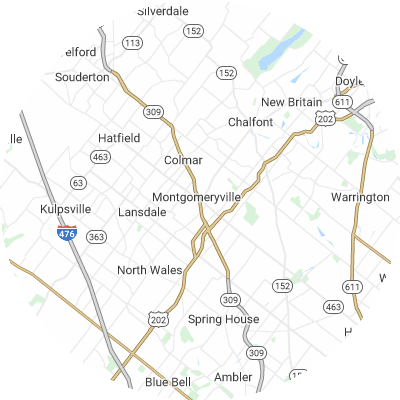 Best window replacement companies in Montgomeryville, PA map