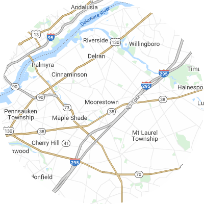 Best moving companies in Moorestown, NJ map