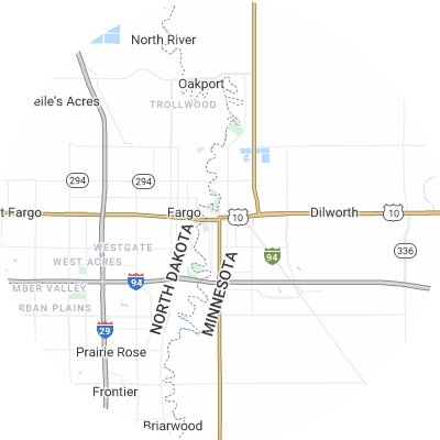 Best moving companies in Moorhead, MN map