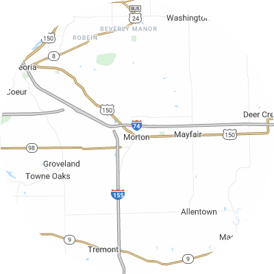 Best moving companies in Morton, IL map