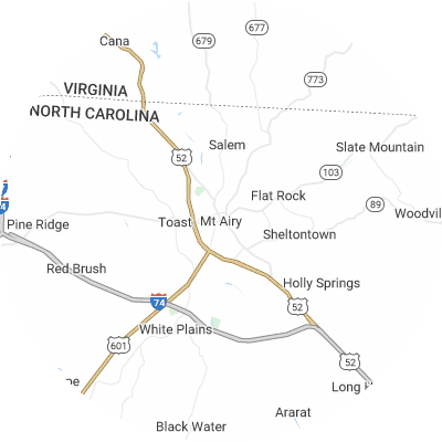 Best plumbers in Mount Airy, NC map