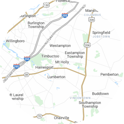 Best window replacement companies in Mount Holly, NJ map