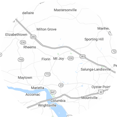 Best lawn care companies in Mount Joy, PA map