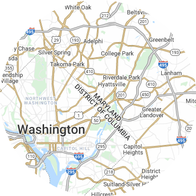 Best moving companies in Mount Rainier, MD map