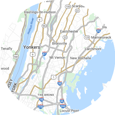 Best roofers in Mount Vernon, NY map