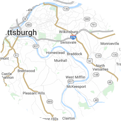 Best solar companies in Munhall, PA map