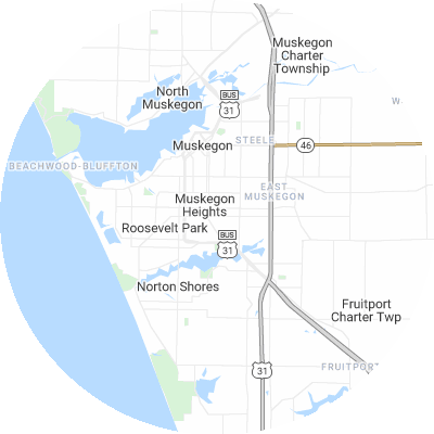 Best concrete companies in Muskegon Heights, MI map