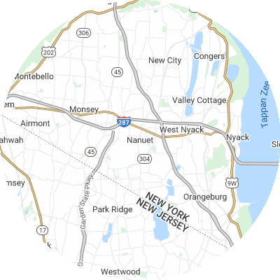 Best roofers in Nanuet, NY map