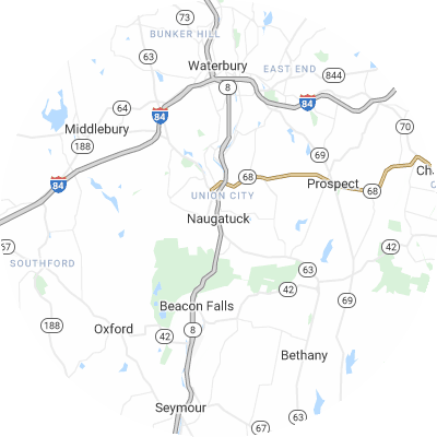 Best moving companies in Naugatuck, CT map