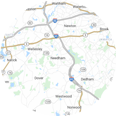 Best Electricians in Needham, MA map