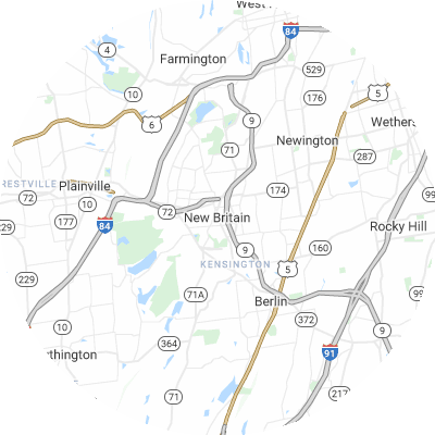 Best roofers in New Britain, CT map