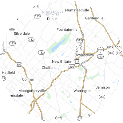 Best plumbers in New Britain, PA map