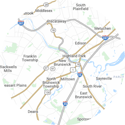 Best moving companies in New Brunswick, NJ map