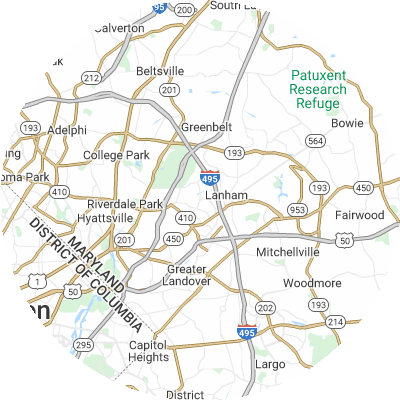 Best moving companies in New Carrollton, MD map
