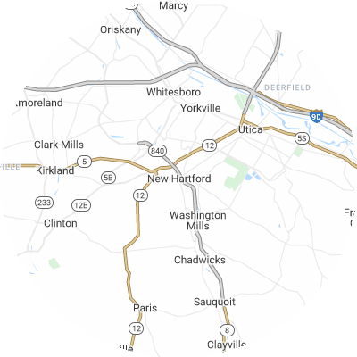Best moving companies in New Hartford, NY map