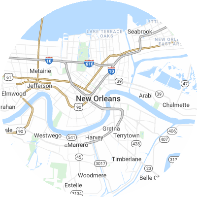 Best gutter companies in New Orleans, LA map