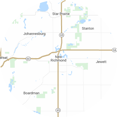 Best window replacement companies in New Richmond, WI map