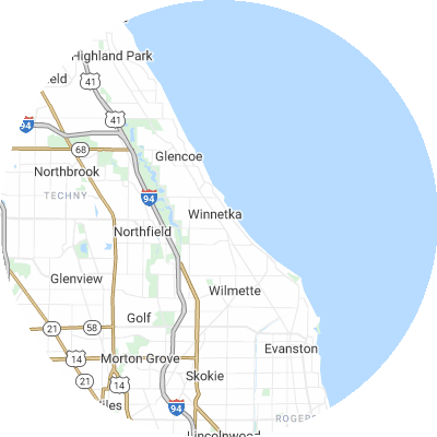 Best window replacement companies in New Trier, IL map