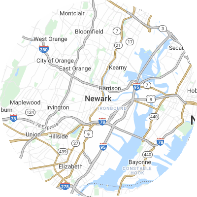 Best gutter installation companies in Newark, NJ map