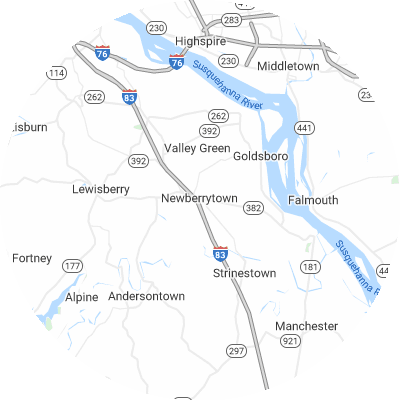 Best lawn care companies in Newberry, PA map