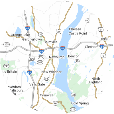 Best window replacement companies in Newburgh, NY map