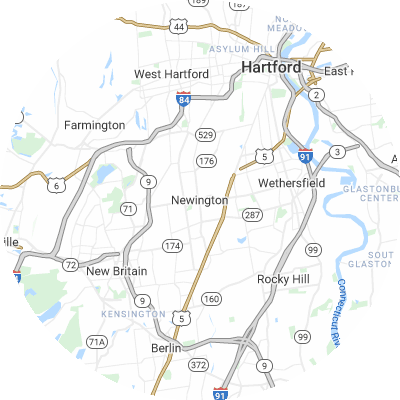 Best lawn care companies in Newington, CT map
