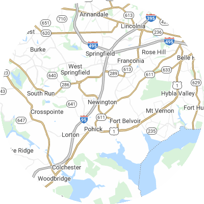 Best pest companies in Newington, VA map
