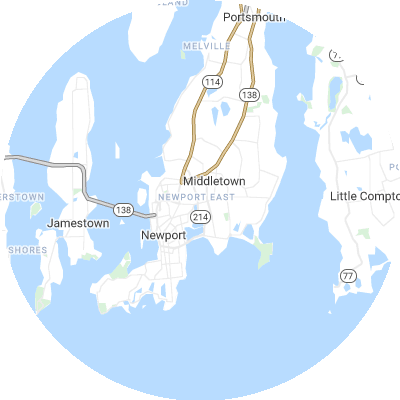 Best moving companies in Newport East, RI map