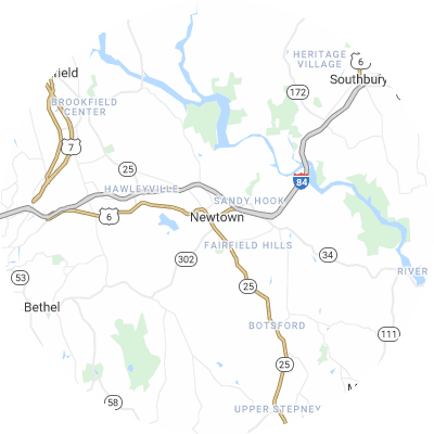 Best window replacement companies in Newtown, CT map