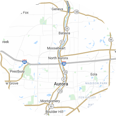 Best moving companies in North Aurora, IL map
