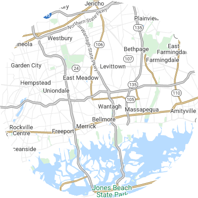 Best window replacement companies in North Bellmore, NY map