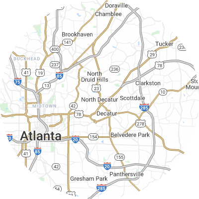 Best gutter cleaners in North Decatur, GA map